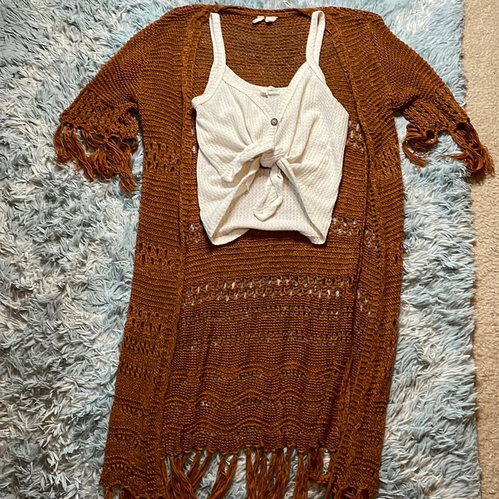 Shirt and cover up just in time for fall weather sold together